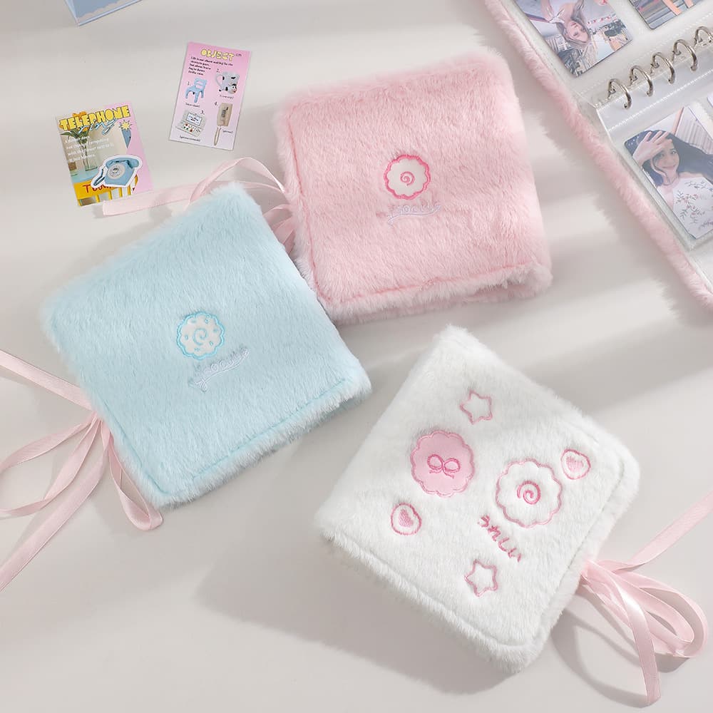 アルバム リング もこもこ刺繍の思い出帳