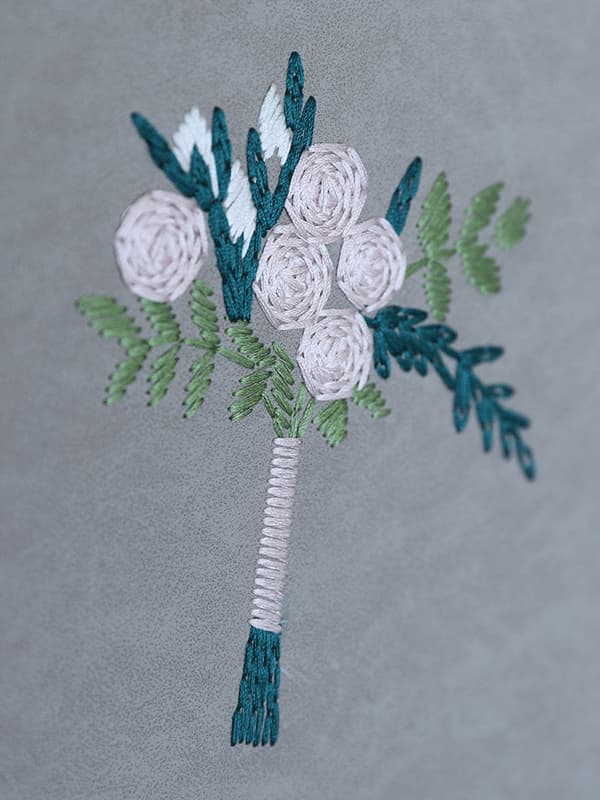 アルバム 花束刺繍の思い出綴じ