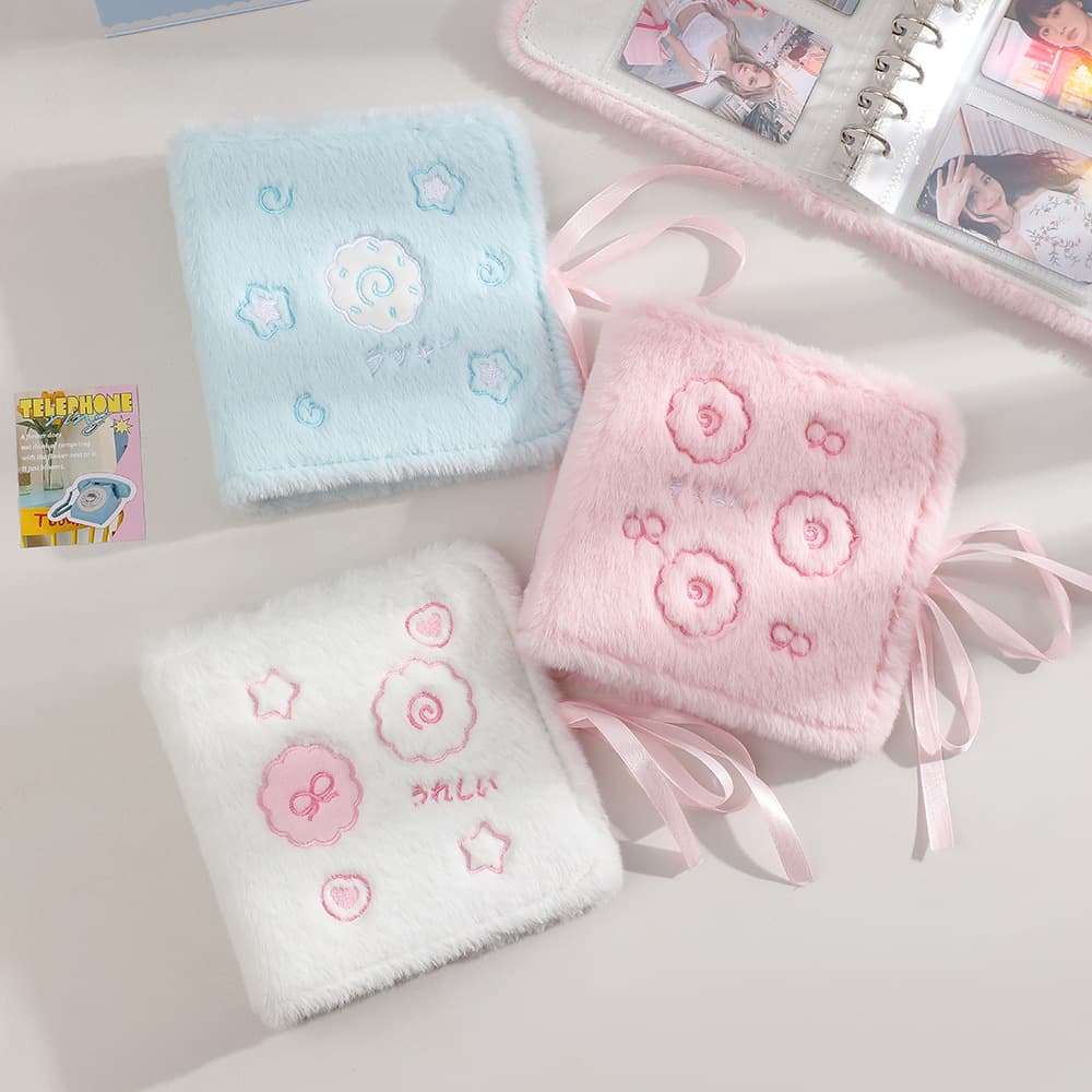 アルバム リング もこもこ刺繍の思い出帳